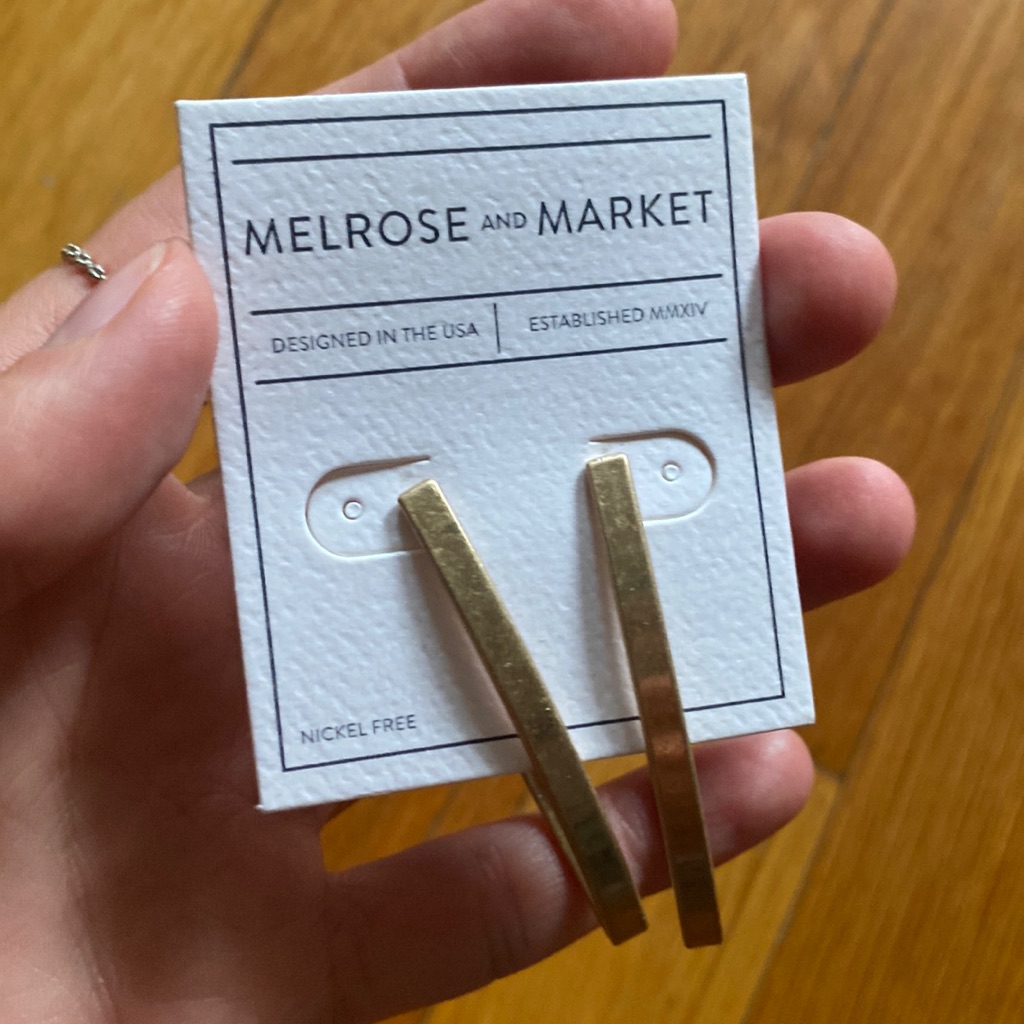Melrose And Market Golden Oval Hoops Earrings 14$